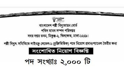 Bangladesh Rural Electrification Board Job Circular 2019