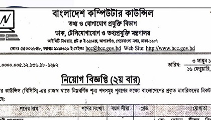 Bangladesh Computer Council (BCC) published a Job Circular