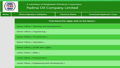 Padma Oil Company Ltd published a Job Circular