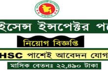 Assistant License Inspector Job Circular