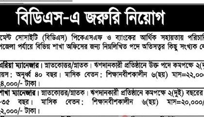 Bangladesh Development Society Job Circular