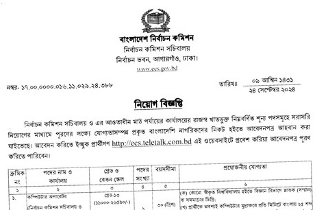 Bangladesh Election Commission Job Circular 2024