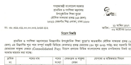 Ministry of Primary and Mass Education Jobs Circular 2020