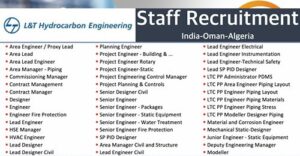 Latest Oil and Gas Jobs at L&T Hydrocarbon Engineering