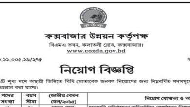 Cox's Bazar Development Authority Job Circular