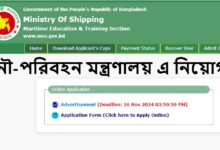 Ministry of Shipping All Job Circular