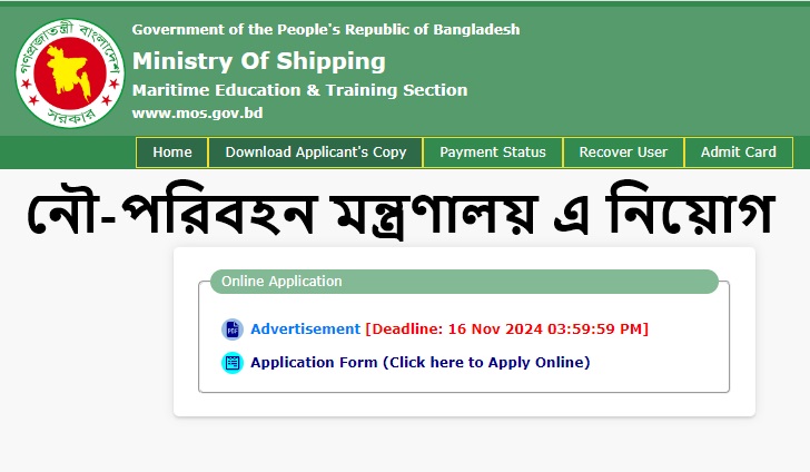 Ministry of Shipping All Job Circular