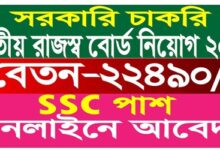 National Board of Revenue (NBR) in job circular