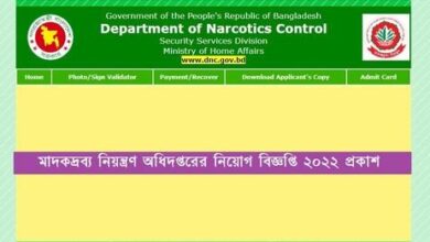 Department of Narcotics Control Job Circular 2022