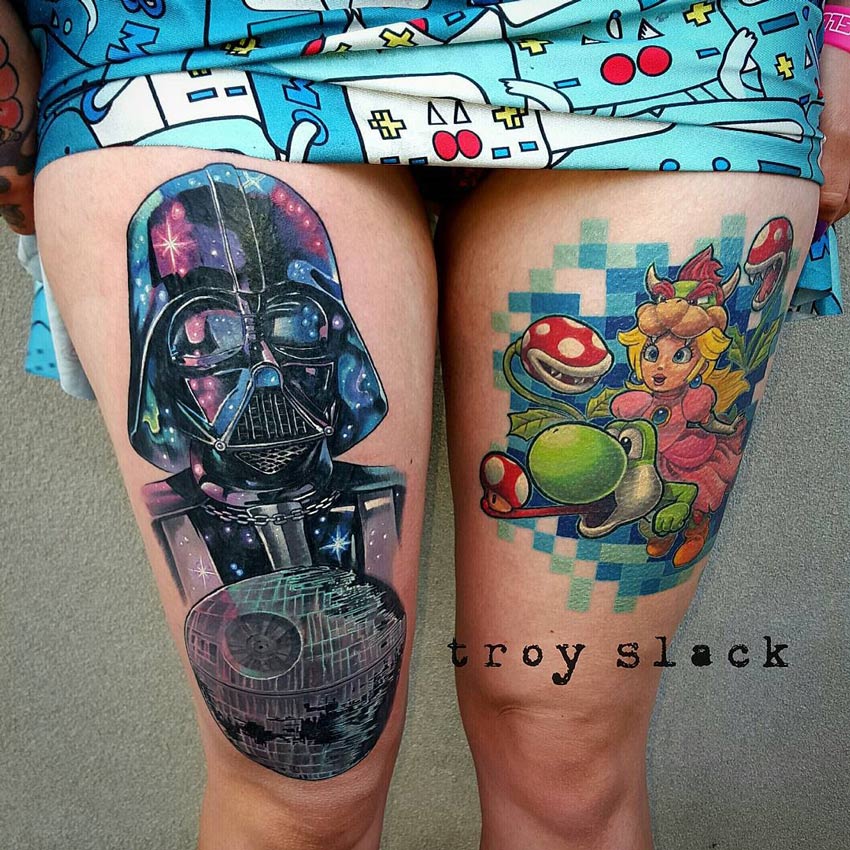 Darth Vader Princess Peach Tattoo