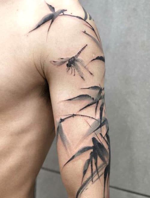 Dragon Fly Half Sleeve Tattoo