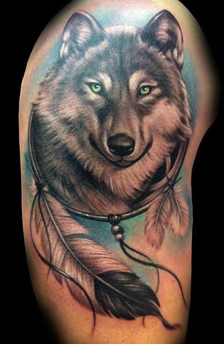Wolf Dreamcatcher Tattoo