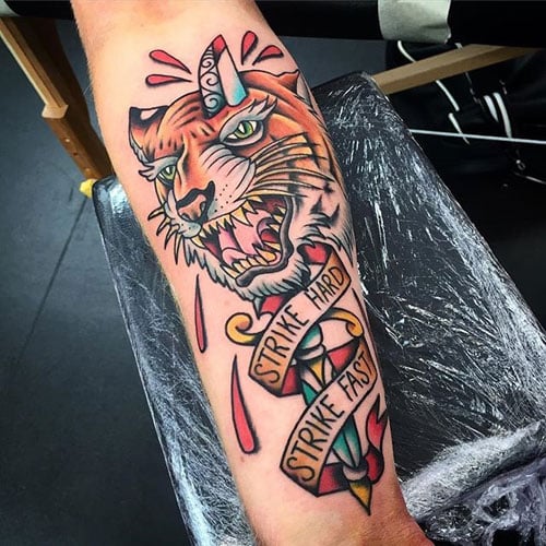 American Traditional Style Forearm Tattoo