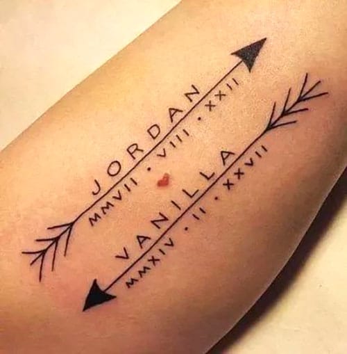 Arrow Name Tattoo
