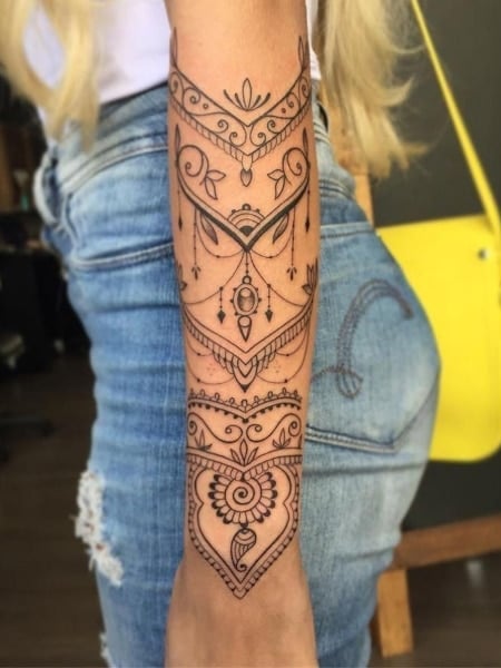 Mandala Tattoo Arm For Women