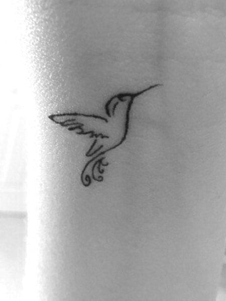 Hummingbird Outline Tattoo