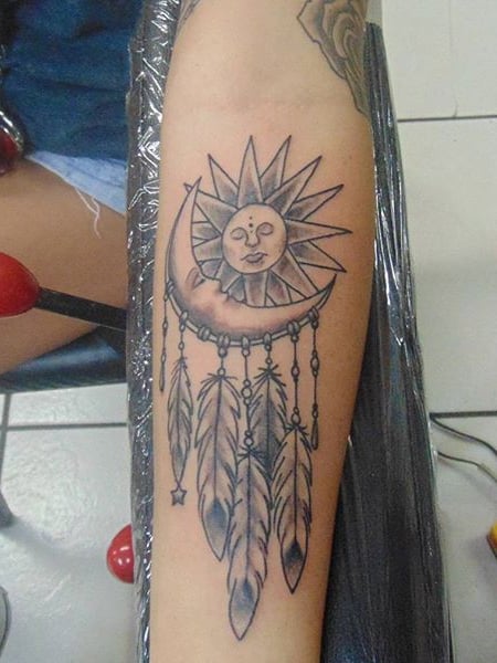 Moon Dream Catcher Tattoo