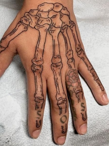 Skeleton Bone Hand Tattoo 
