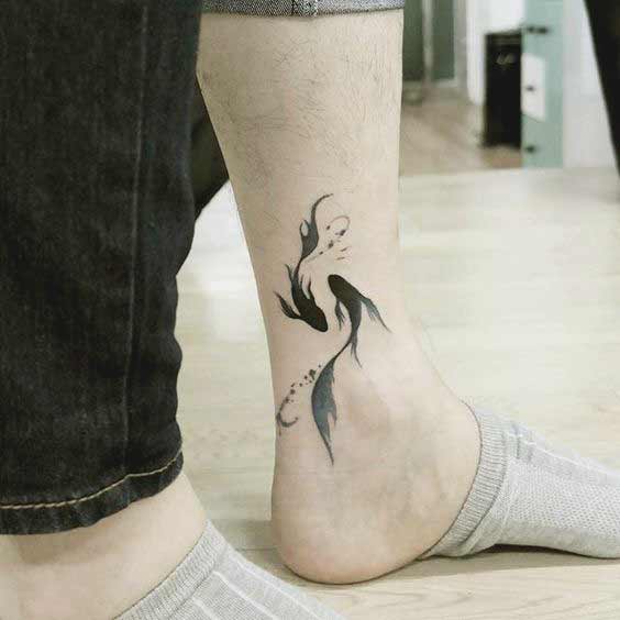 Best Pisces tattoo design on feet
