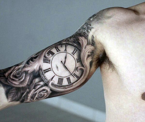 Men's Clock Tattoos Designs
