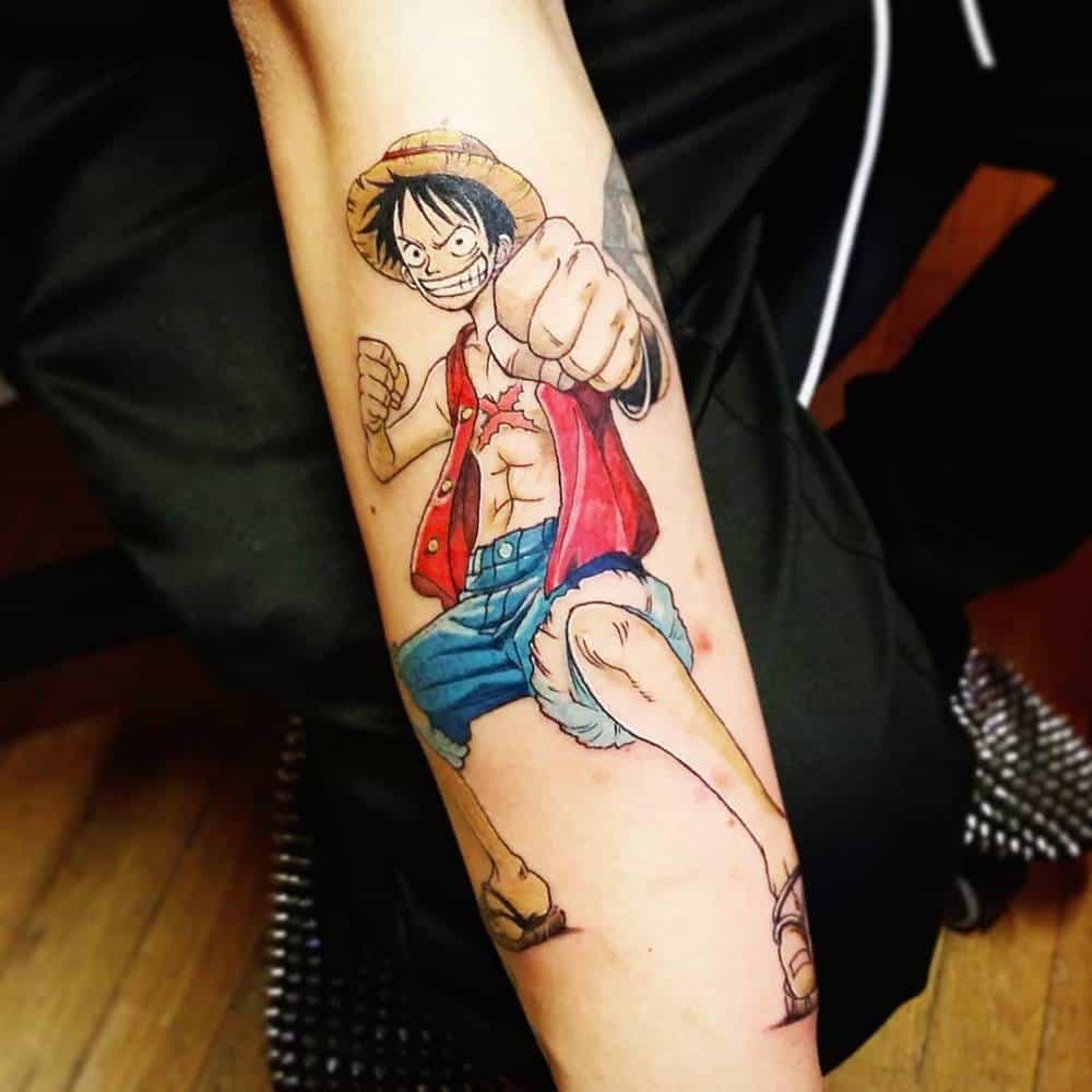 one piece tattoo arm