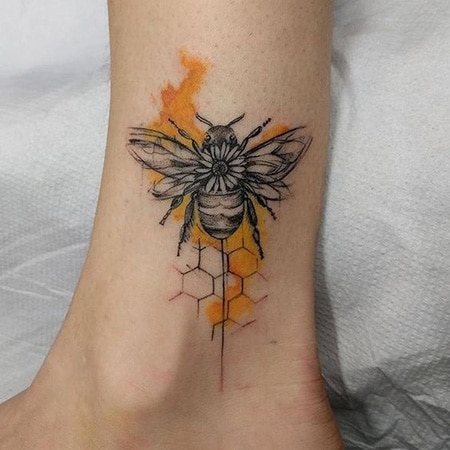 Bee And Honeycomb Tattoo