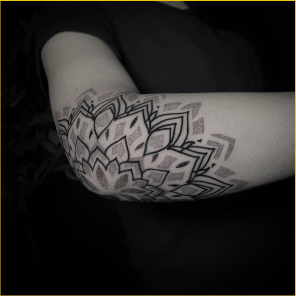 mandala tattoos for elbow