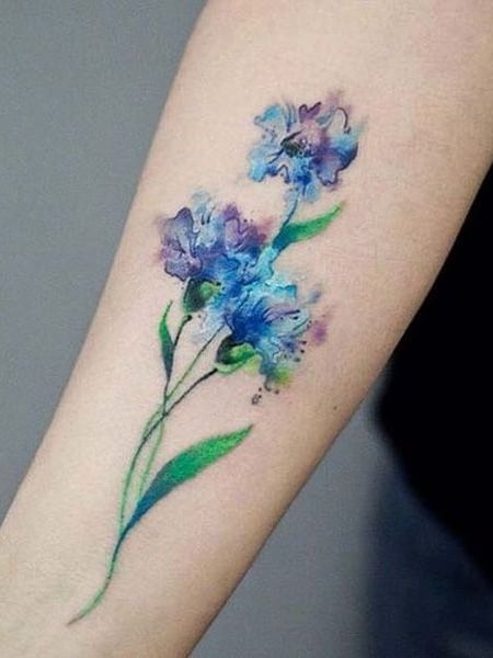 Watercolor Flower Tattoo (1)