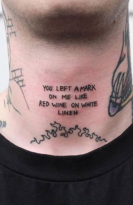 Words Neck Tattoo
