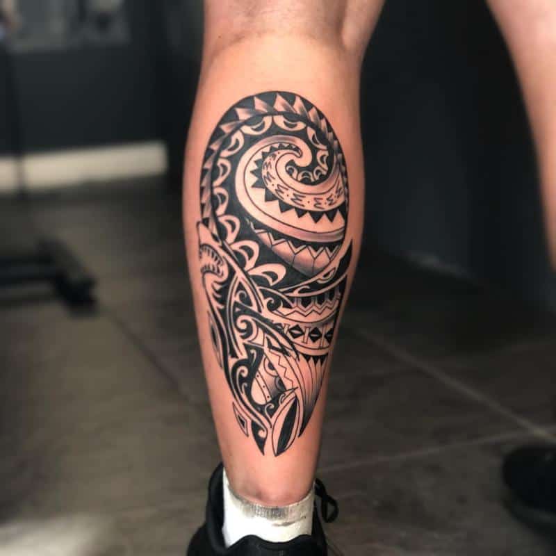 Leg Polynesian Tattoo Designs 1