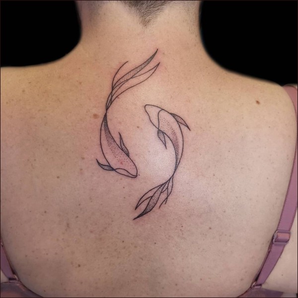 pisces tattoos on back