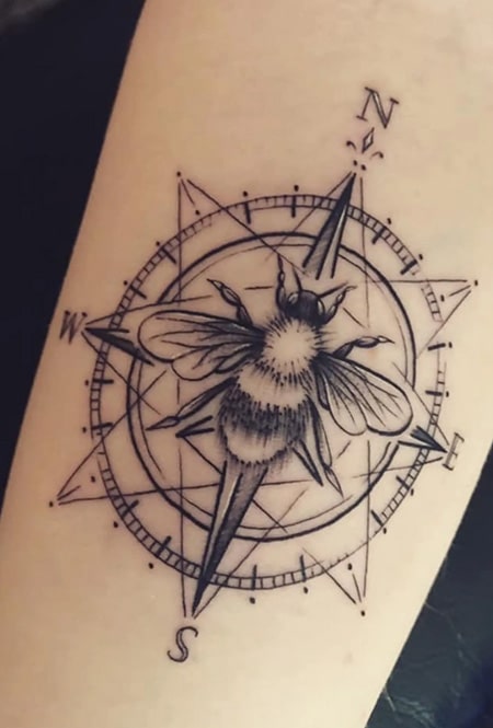 Bee Compass Tattoo