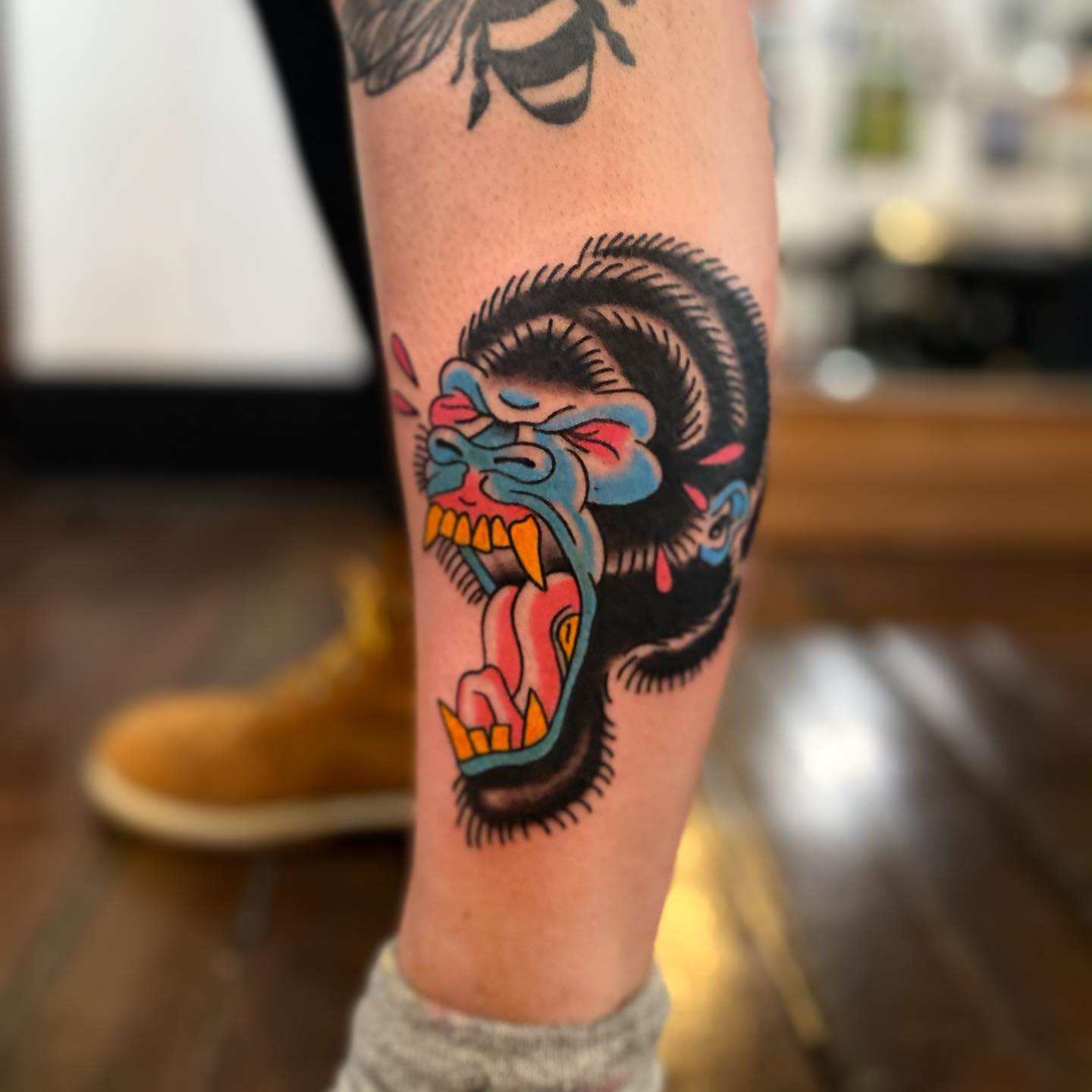 Traditional Monkey Tattoo -jonnydextertattoos