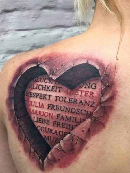 3d Heart Tattoo