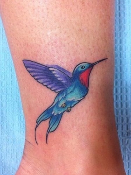 Blue Hummingbird Tattoo