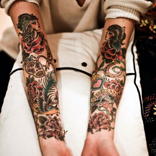 American Traditional Arm Tattoo Design