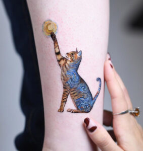 Starry Night Cat, Van Gogh