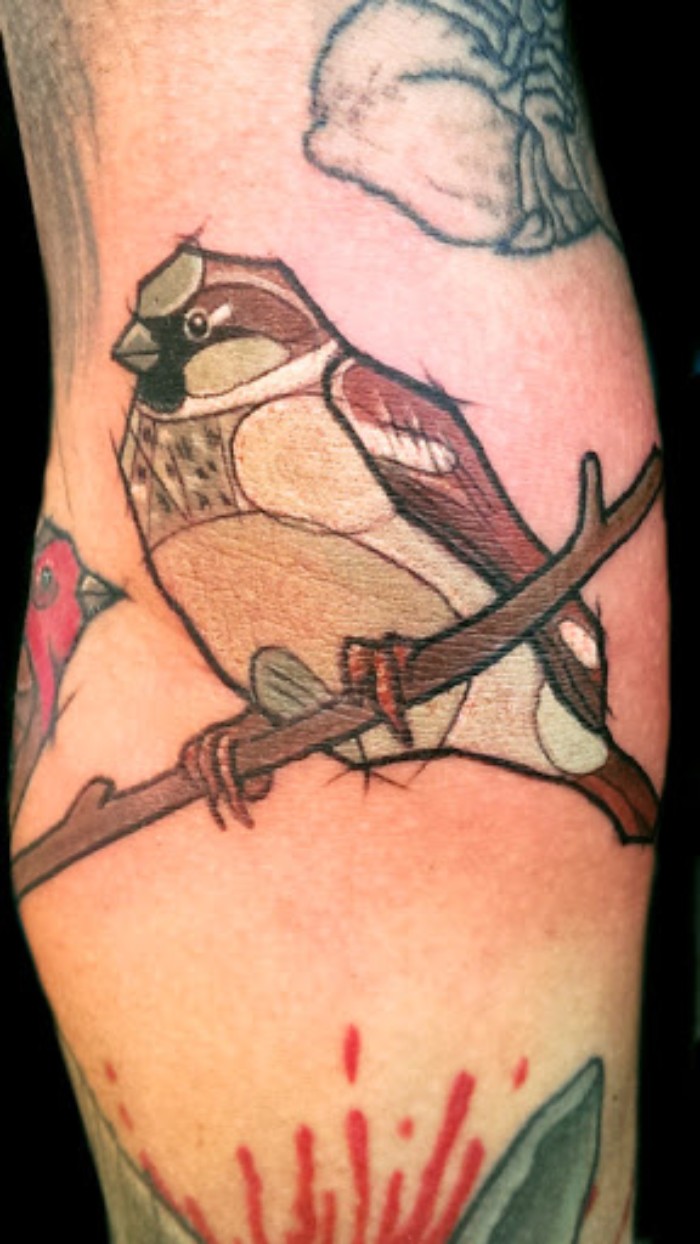  sparrow tattoo on hand