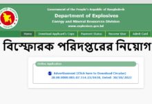 Department of Explosives Job Circular