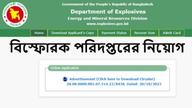 Department of Explosives Job Circular