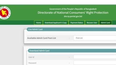 Directorate of National Consumer Rights Protection Exam Date and Admit Download 2023