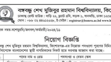 Bangabandhu Sheikh Mujibur Rahman University Job Circular 2024