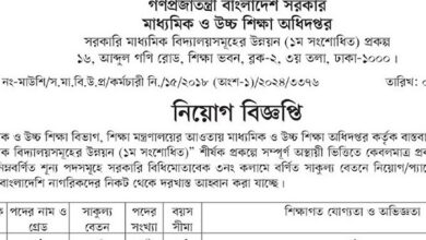 Directorate of Secondary and Higher Education Job Circular