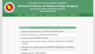 Shaheed M. Monsur Ali Medical College Sirajganj (SMMAMC) Job Circular 2024