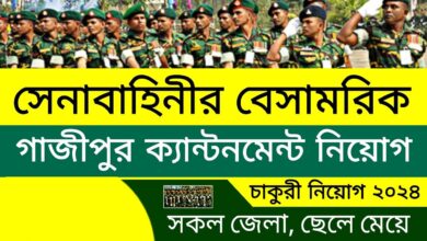 Gazipur Cantonment Job Circular