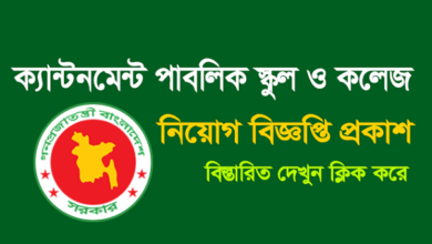 Cantonment Public School and College, Lalmonirhat Job Circular