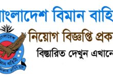 বাংলাদেশ বিমান বাহিনী এর নিয়োগ বিজ্ঞপ্তি ২০২৫ প্রকাশ।