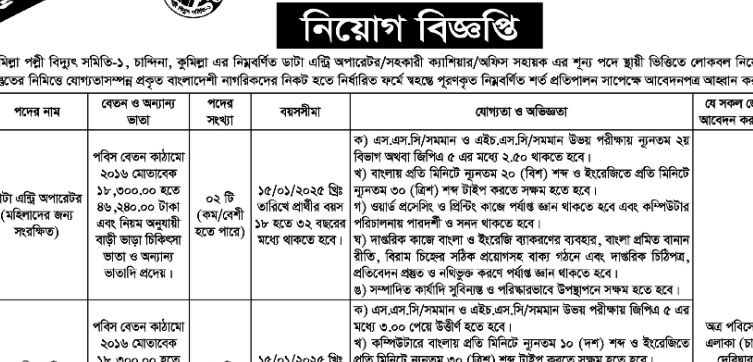 Palli Bidyut Samity Job Circular Apply