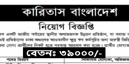 Caritas Bangladesh Job Circular